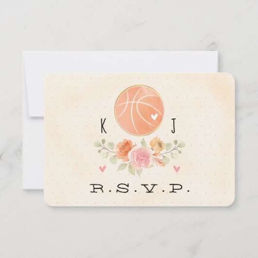 RSVP-kaart voor liefhebbers en Basketball Weddensc RSVP Kaartje (Voorkant)