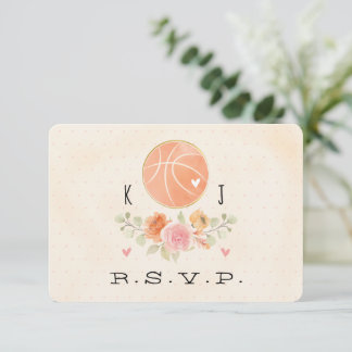 RSVP-kaart voor liefhebbers en Basketball Weddensc RSVP Kaartje