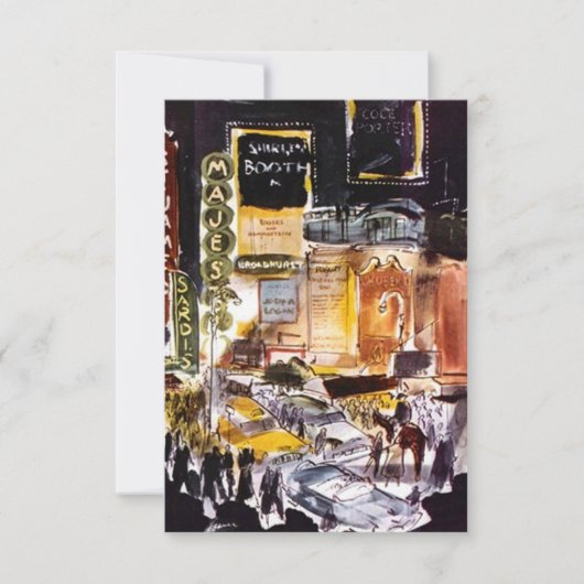 RSVP-kaart voor NYC-bioscoopdistrict ~Fun om aan t RSVP Kaartje (Voorkant)