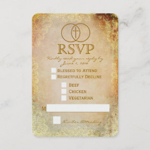 RSVP-kaart voor omcirkelde Religieuze bruiloft RSVP Kaartje