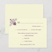 RSVP-kaart voor Paarse deco-elementen RSVP Kaartje (Voorkant / Achterkant)