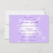 RSVP-kaart voor Paarse peach Butterfly Kaart (Achterkant)