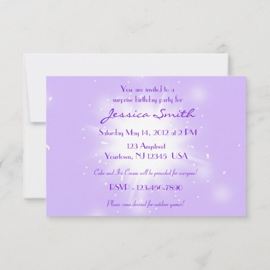 RSVP-kaart voor Paarse peach Butterfly Kaart (Achterkant)