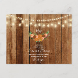 RSVP-kaart voor Robuust Barn Wood Post Briefkaart