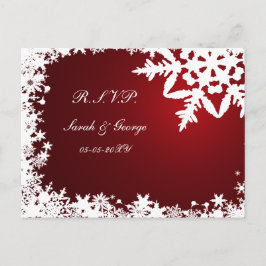 Rsvp-kaart voor rode winter uitnodiging briefkaart