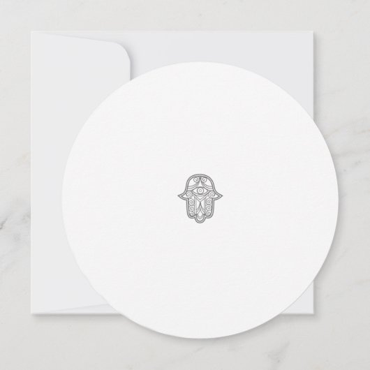 RSVP-kaart voor ronde bruiloft van Elegant Hamsa Kaart (Achterkant)