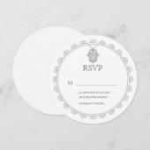 RSVP-kaart voor ronde bruiloft van Elegant Hamsa Kaart (Voorkant / Achterkant)