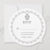 RSVP-kaart voor ronde bruiloft van Elegant Hamsa Kaart (Voorkant)