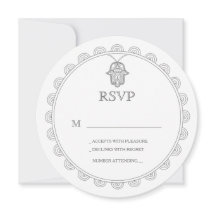 RSVP-kaart voor ronde bruiloft van Elegant Hamsa