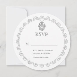 RSVP-kaart voor ronde bruiloft van Elegant Hamsa Kaart
