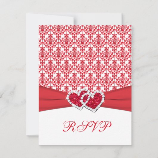 RSVP-kaart voor rood en wit Kaart (Voorkant)