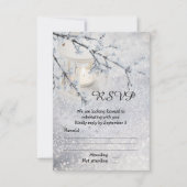 RSVP-kaart voor sneeuwwinterbruiloft RSVP Kaartje (Voorkant)