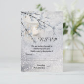 RSVP-kaart voor sneeuwwinterbruiloft RSVP Kaartje (Staand voorkant)