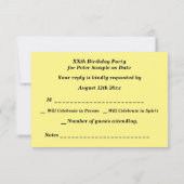 RSVP-kaart voor stamtrain Man op zaterdag RSVP Kaartje (Achterkant)