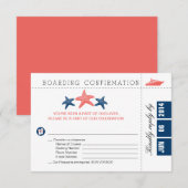 RSVP-kaart voor Starfish boarding Pass RSVP Kaartje (Voorkant / Achterkant)