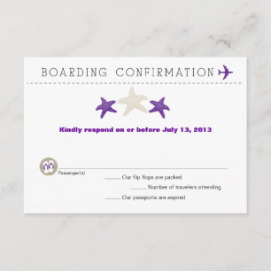 RSVP-kaart voor Starfish boarding Pass RSVP Kaartje