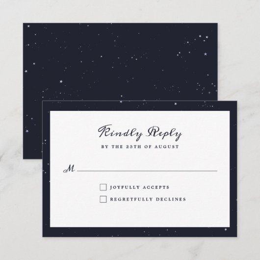 RSVP-kaart voor Sterrennacht Weddenschap RSVP Kaartje (Voorkant / Achterkant)