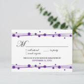 RSVP-kaart voor stippen en stro (wit/periwinkle) RSVP Kaartje (Staand voorkant)