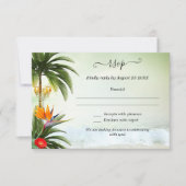 RSVP-kaart voor Tropical Beach Destination Wedding Kaart (Voorkant)