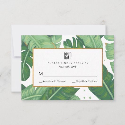 RSVP-kaart voor Tropical Summer Wedding RSVP Kaartje (Voorkant)