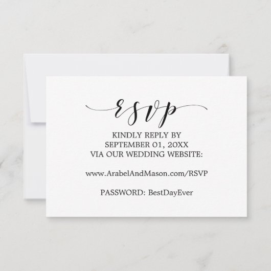 RSVP-kaart voor waterverf Navy and Gold Wedding We RSVP Kaartje (Achterkant)