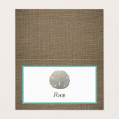 RSVP-kaart voor zanddollar en schoot Visitekaartje (Buitenkant ongevouwen)