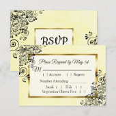 RSVP-kaart voor zwart en geel huwelijk RSVP Kaartje (Voorkant / Achterkant)