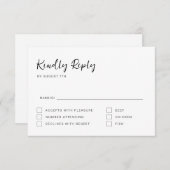 RSVP-kaart voor zwart en wit script RSVP Kaartje (Voorkant / Achterkant)