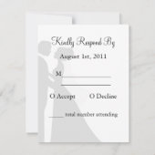 RSVP-kaart voor zwarte en cranberry Wedding Couple RSVP Kaartje (Achterkant)