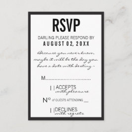 RSVP-kaart voor zwarte en witte Mode RSVP Kaartje