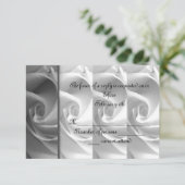 RSVP-kaart voor zwarte en witte roze RSVP #1 - ELL Kaartje (Staand voorkant)