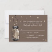RSVP-kaart Whimsy Fireflies en Mason Jar RSVP Kaartje (Voorkant)