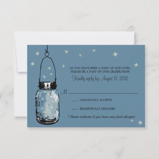RSVP Kaart Whimsy Vuurvliegjes (Voorkant)