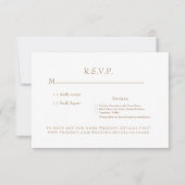 RSVP-kaart (White & Gold Monogram Weddenschap) RSVP Kaartje (Voorkant)