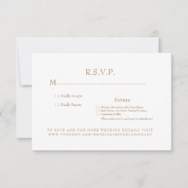 RSVP-kaart (White & Gold Monogram Weddenschap) RSVP Kaartje