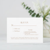 RSVP-kaart (White & Gold Monogram Weddenschap) RSVP Kaartje (Staand voorkant)