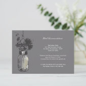 RSVP-kaart Wild Flowers & Mason Jar Kaart (Staand voorkant)