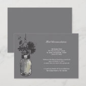 RSVP-kaart Wild Flowers & Mason Jar Kaart (Voorkant / Achterkant)