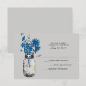RSVP-kaart Wild Flowers & Mason Jar RSVP Kaartje (Voorkant / Achterkant)