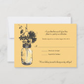 RSVP-kaart Wild Flowers & Mason Jar RSVP Kaartje (Voorkant)