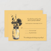 RSVP-kaart Wild Flowers & Mason Jar RSVP Kaartje (Voorkant / Achterkant)