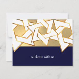 RSVP-kaart witte ster van David op elke kleur Kaart