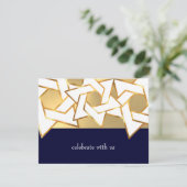 RSVP-kaart witte ster van David op elke kleur Kaart (Staand voorkant)