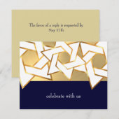 RSVP-kaart witte ster van David op elke kleur Kaart (Voorkant / Achterkant)