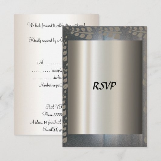 RSVP Kaart Zilver (Voorkant / Achterkant)