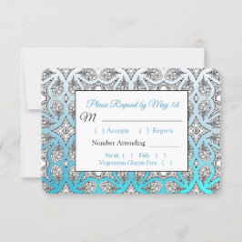 RSVP-kaart (zwart en blauw) RSVP Kaartje