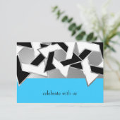 RSVP-kaart Zwart Witte Davidster op elke kleur Kaart (Staand voorkant)