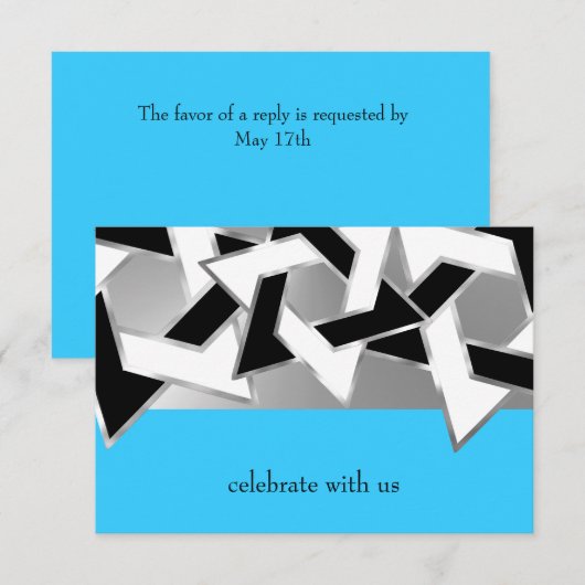 RSVP-kaart Zwart Witte Davidster op elke kleur Kaart (Voorkant / Achterkant)