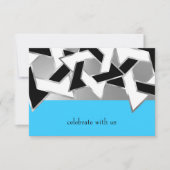 RSVP-kaart zwarte witte ster van David op elke kle Kaart (Voorkant)