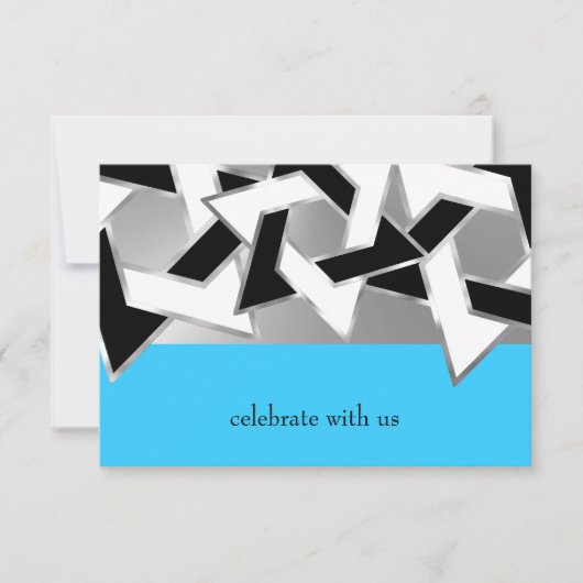 RSVP-kaart zwarte witte ster van David op elke kle Kaart (Voorkant)